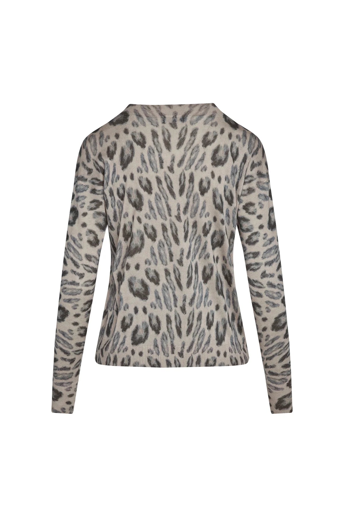Catherine Gee - V-Neck Silk Cashmere Sweater - New Leopard