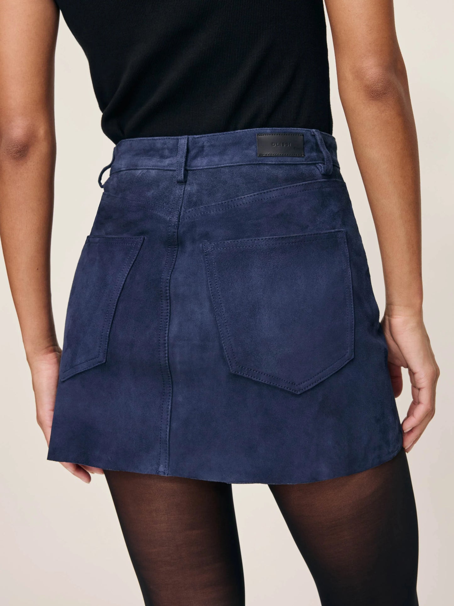 DL1961 - Alma Skirt Mini - Navy Suede