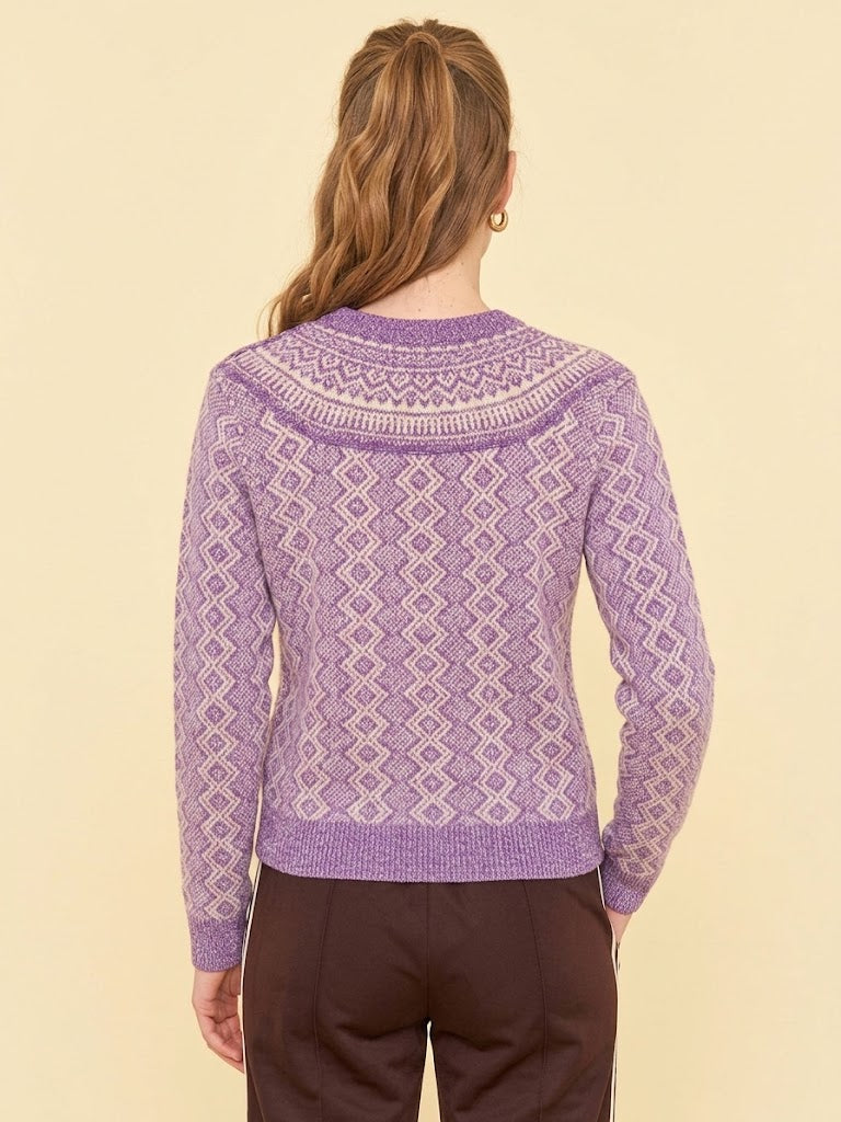 Jumper1234 - Jacquard Yoke Crew - Lavender Angel
