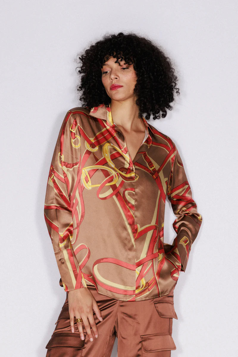 Catherine Gee Daria Blouse in Lexington Equestrian
