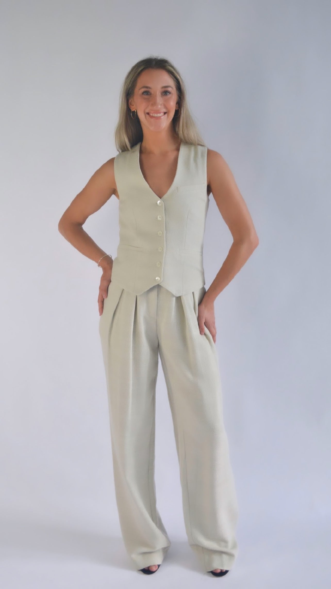 Staud- Brett Vest in Oat Milk