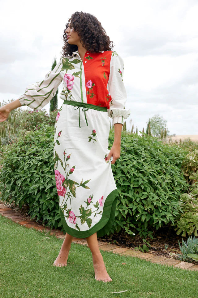 Aston Studio-Rafferty Skirt in Ruby Antique Rose