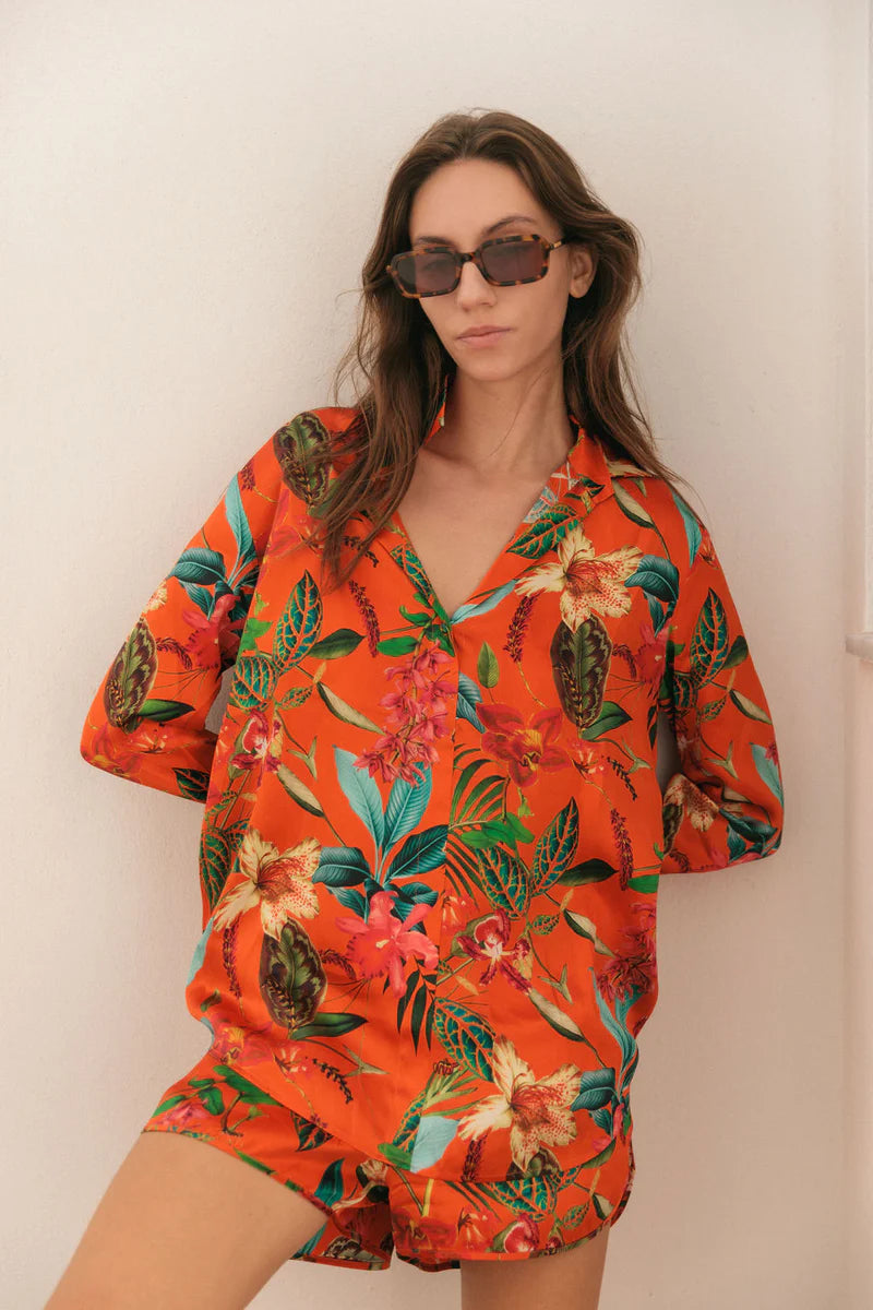 Catherine Gee-Silk Short - Orange Tropical