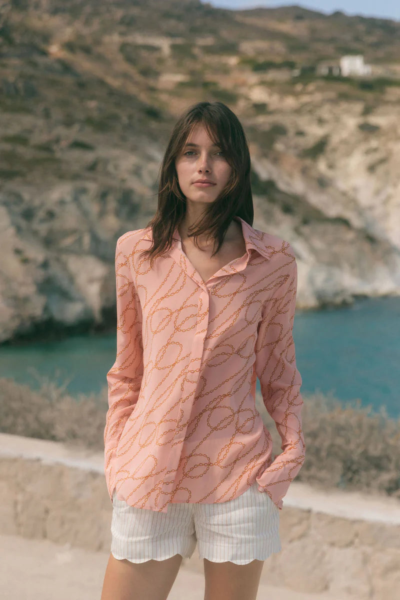 Catherine Gee Sophie Blouse in Pink Chain