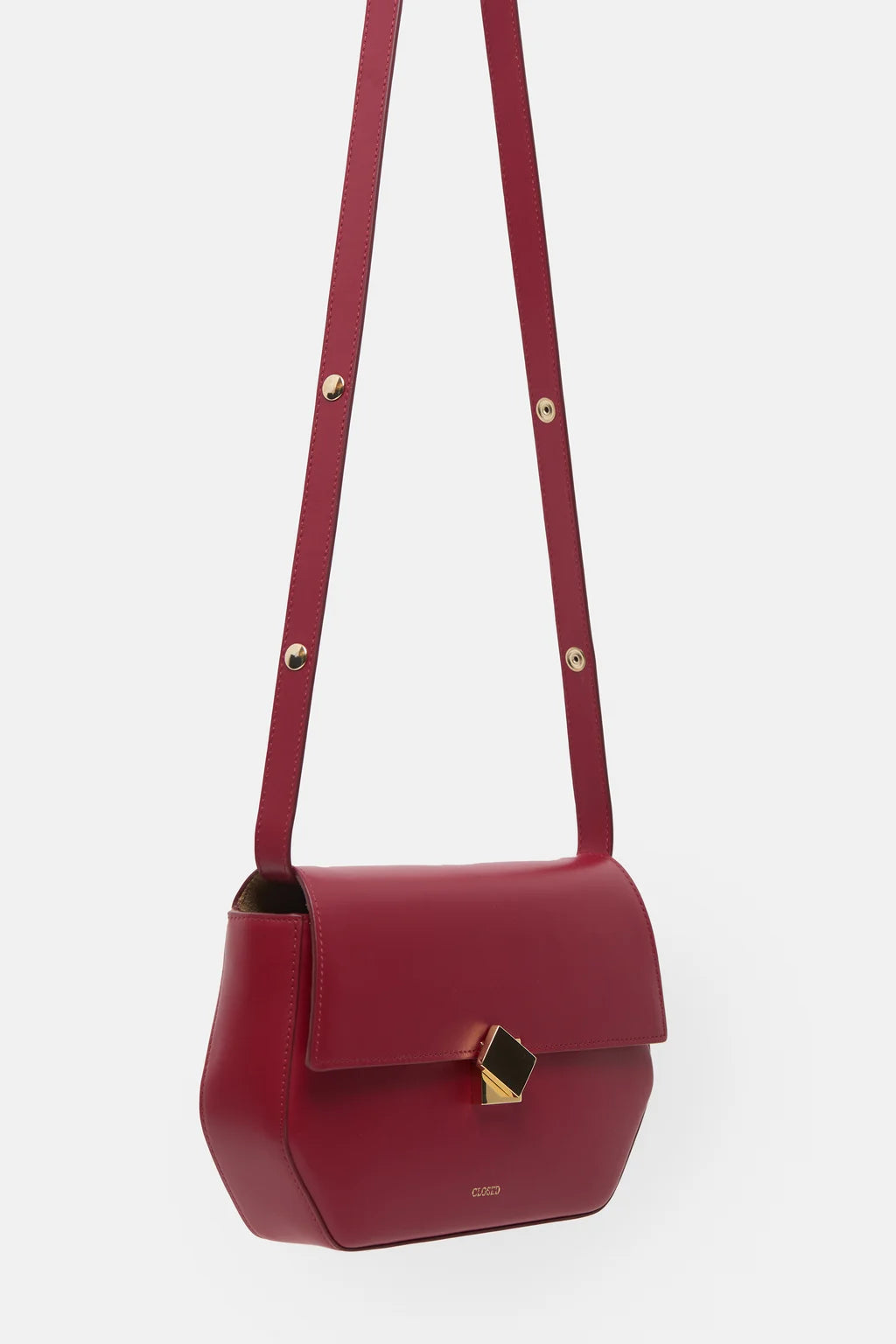 Closed Bag One Medium in Cherry Red