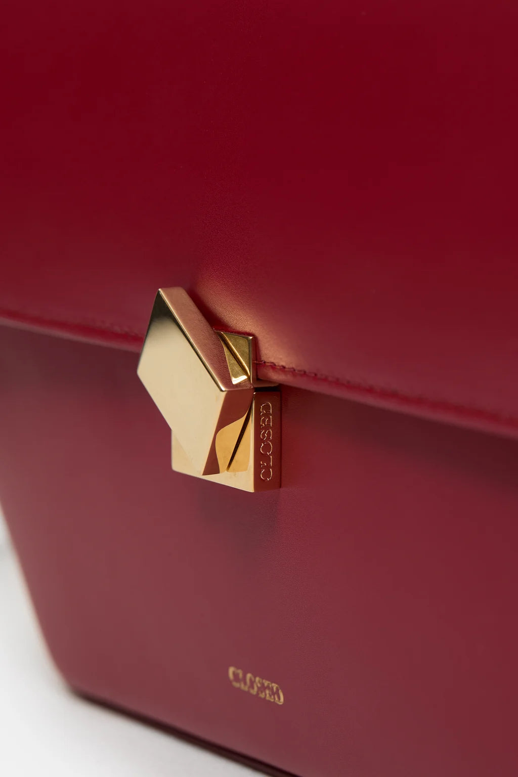 Closed Bag One Medium in Cherry Red