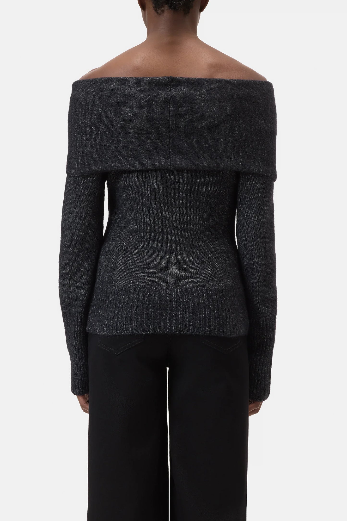 Closed - Wide Collar Sweater - Dark Grey