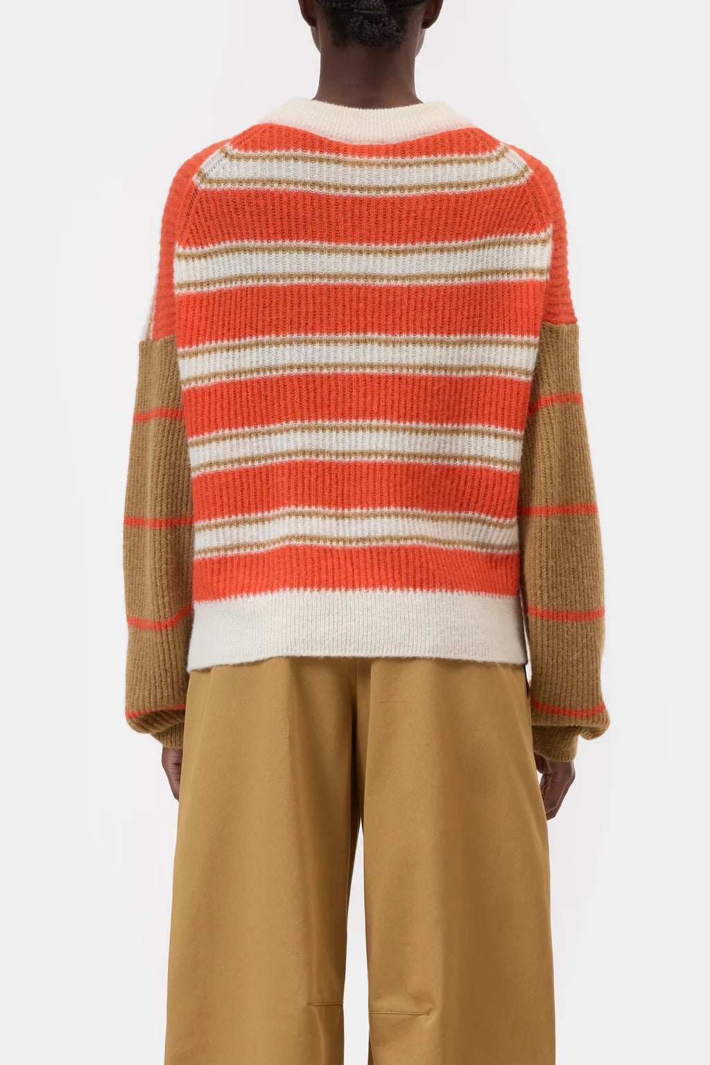 Closed - Striped Alpaca-Wool-Blend Knit - Coral Red