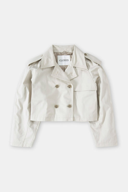 Closed - Cropped Trench - Jacket - Limestone