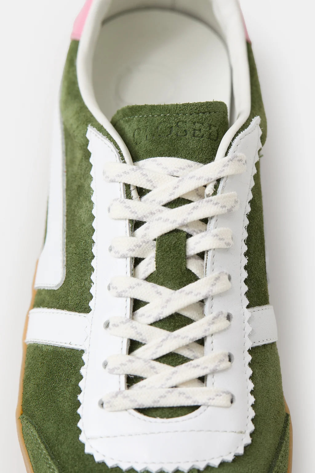 Closed Sneakers Made of Leather in Forest Green