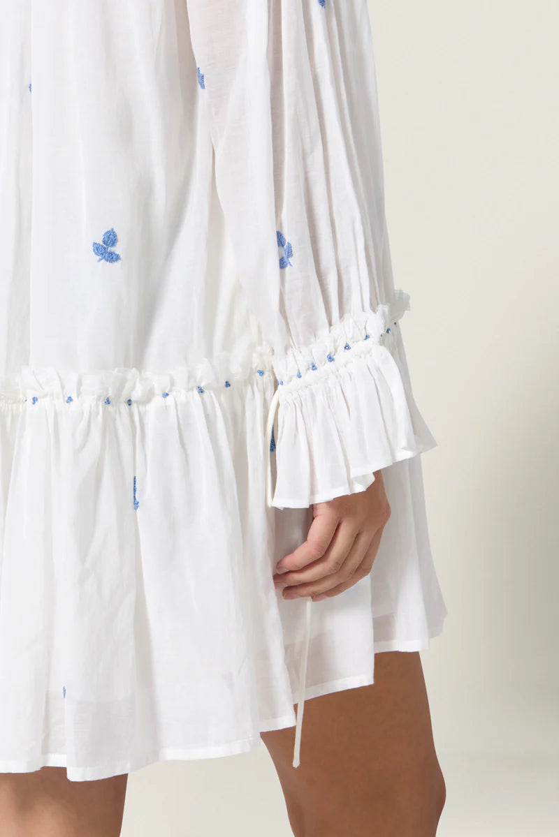 Scarlett Poppies Nouvea Dress White/Blue