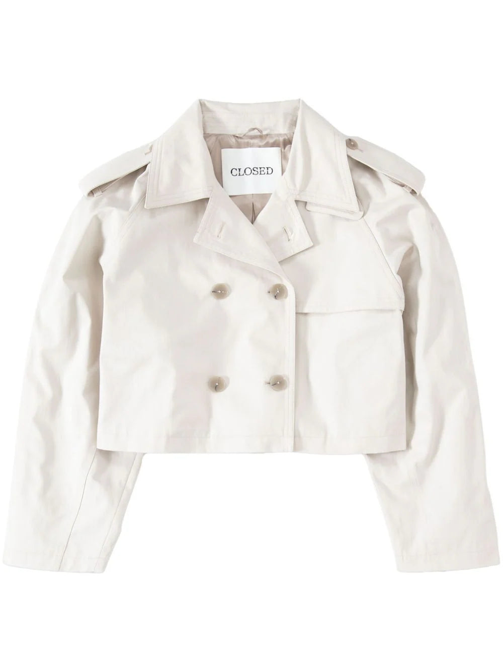 Closed - Cropped Trench - Jacket - Limestone