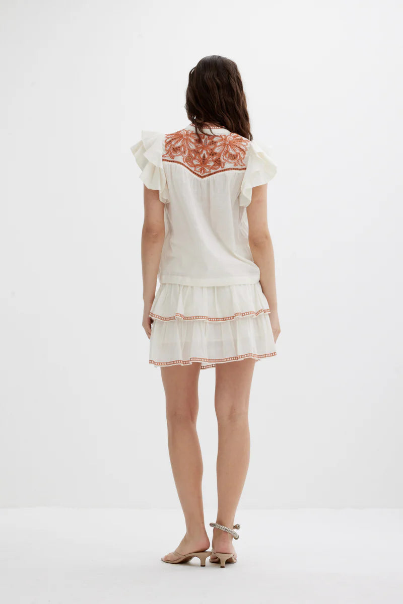 Scarlett Poppies - Vania Top - Papyrus/Burnt Orange