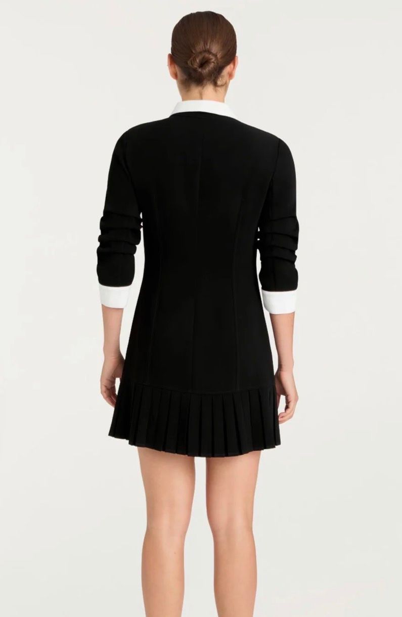 Cinq a Sept Drapey Crepe Lucilla Dress in Black and White