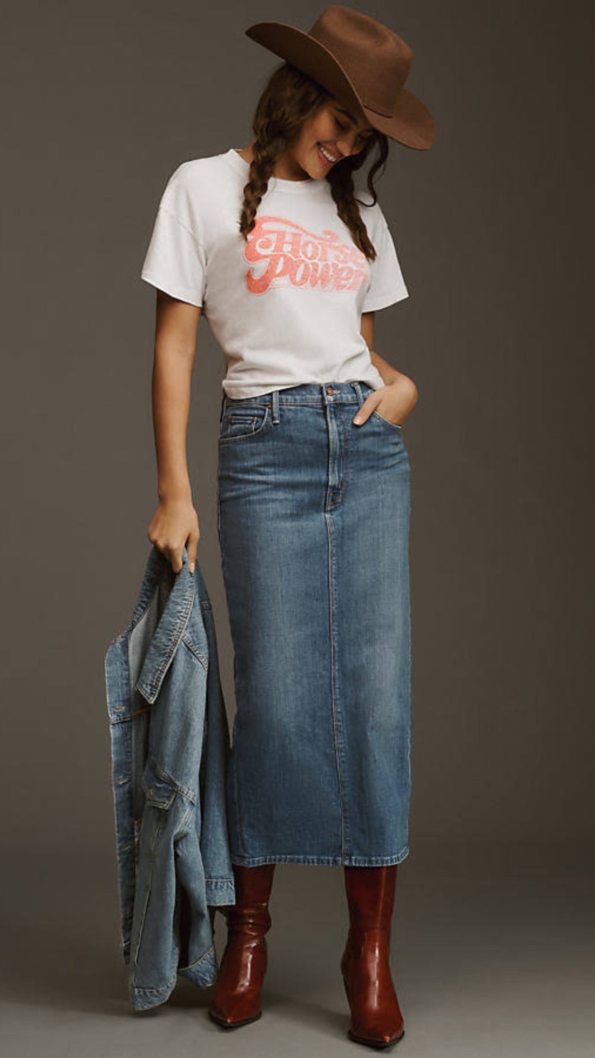 Mother- The Grab Bag Crop Tee- Horse Power