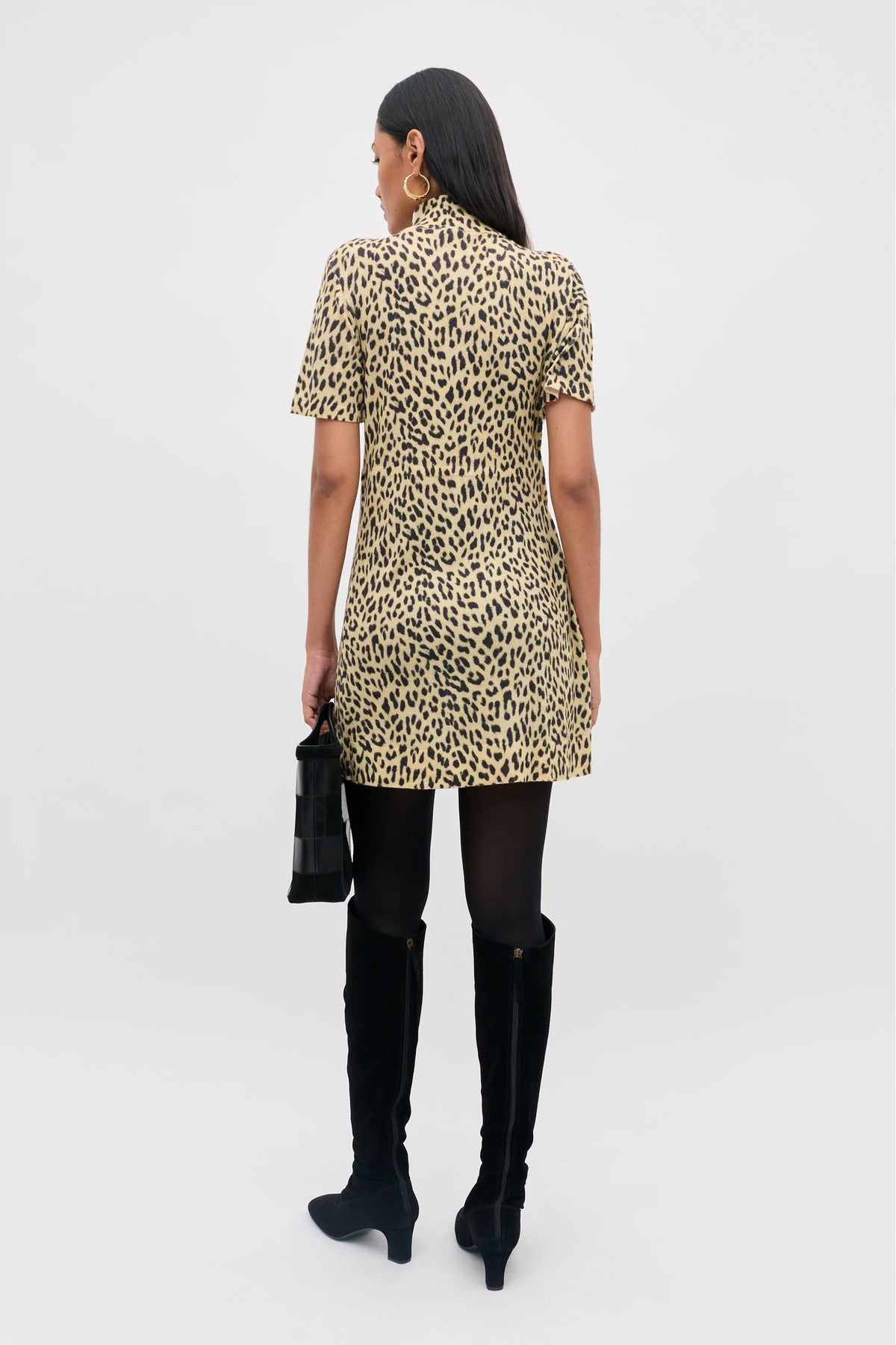 RIXO - Kylie Merino Wool Mini Dress - Miley Leopard Beige