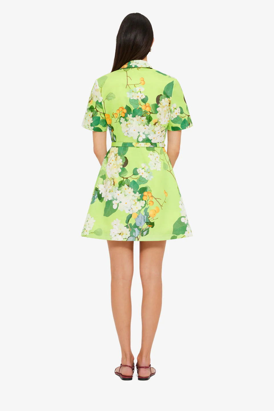 Leo Lin Brigette Mini Dress in Hydrangea Lime
