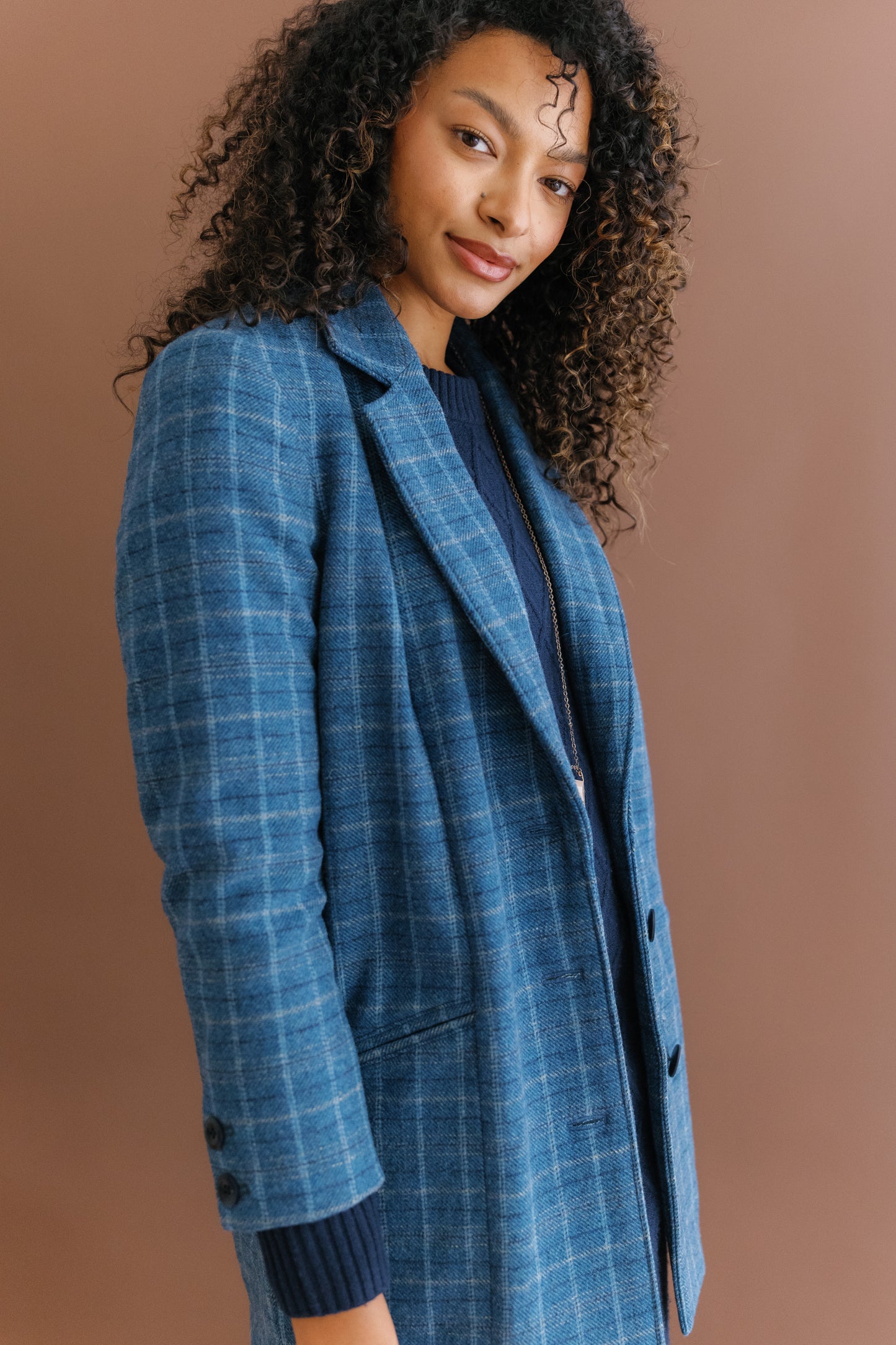 Kristina Collins - Maeve Blazer - Blue Plaid