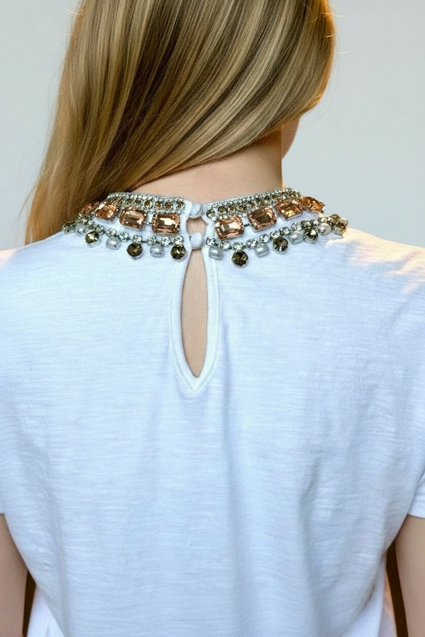 Cinq a Sept Pearl Rhinestone Necklace Dani Tee