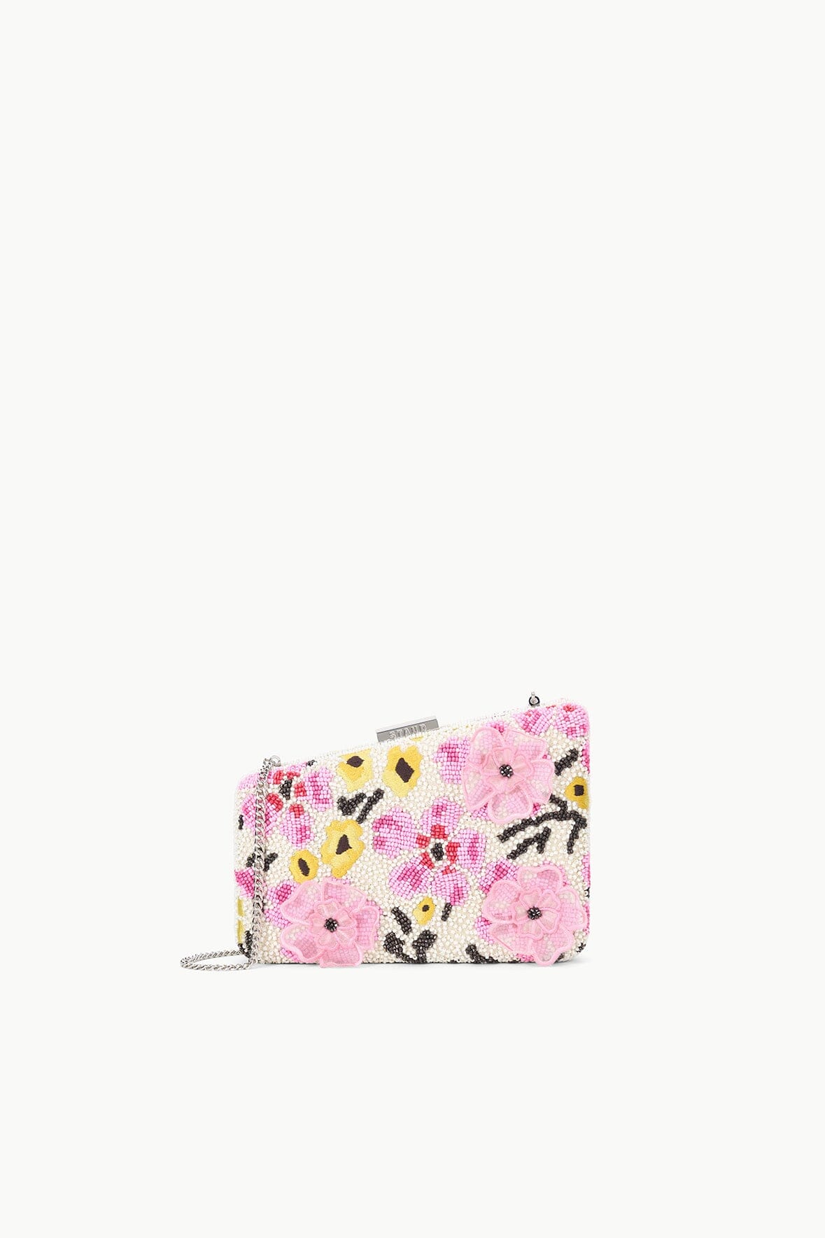 Staud Carmella Beaded Clutch Blossom Floral