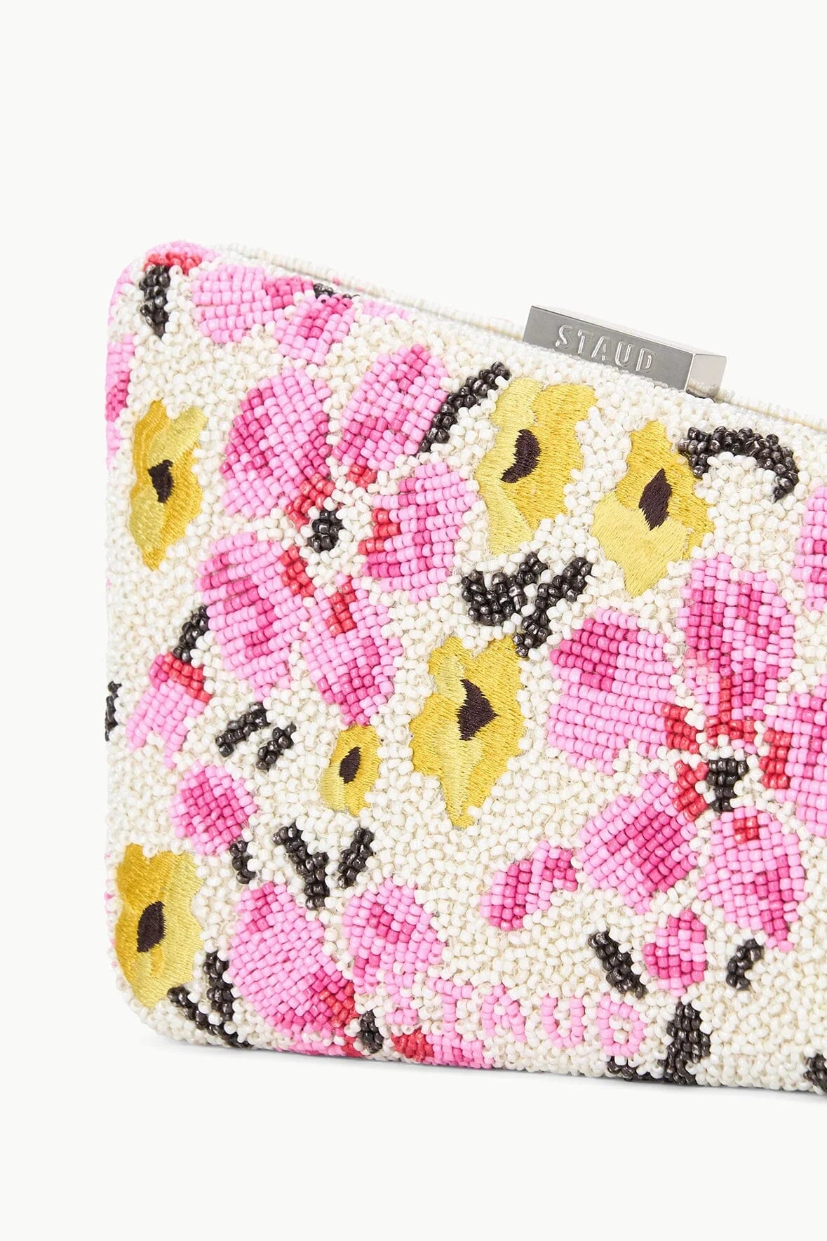 Staud Carmella Beaded Clutch Blossom Floral