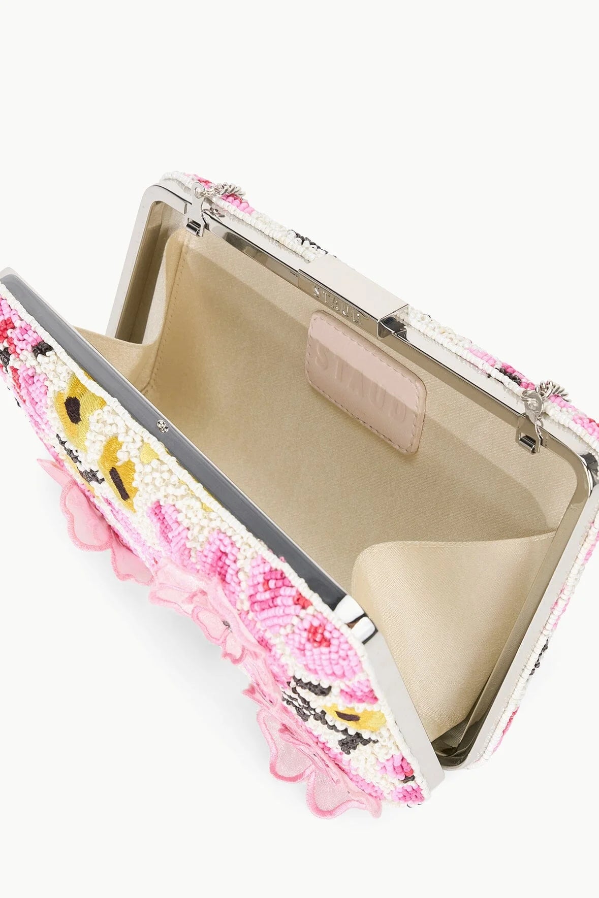 Staud Carmella Beaded Clutch Blossom Floral