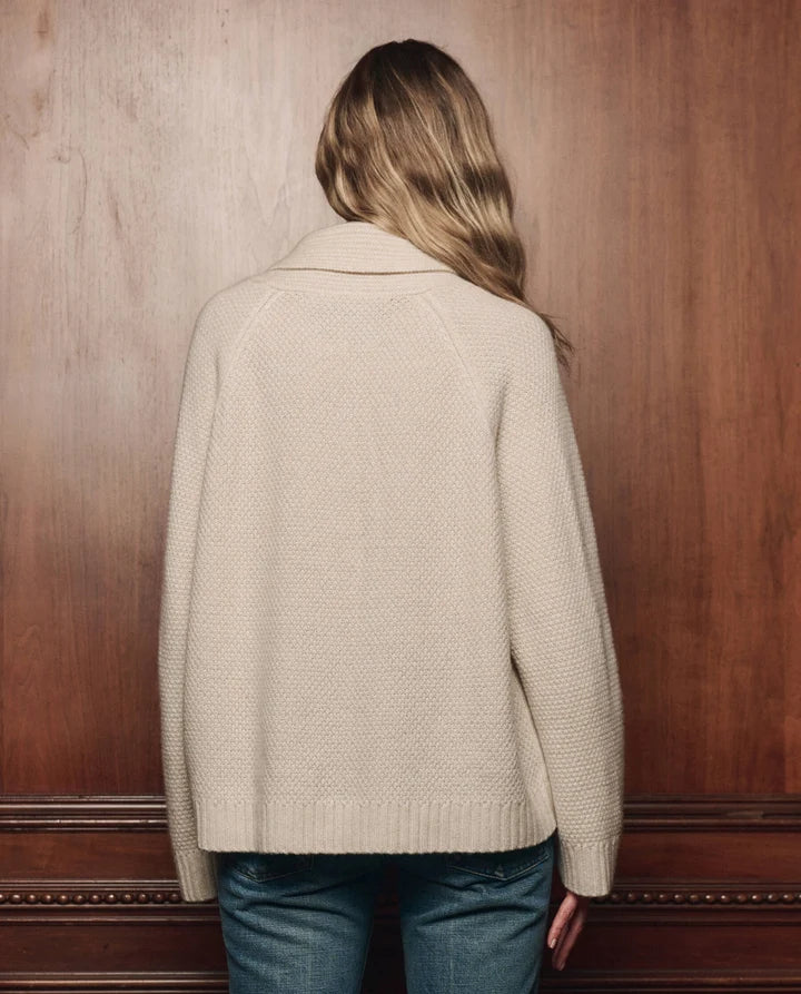 The Great - Cashmere Cable Lodge Cardigan - Cream