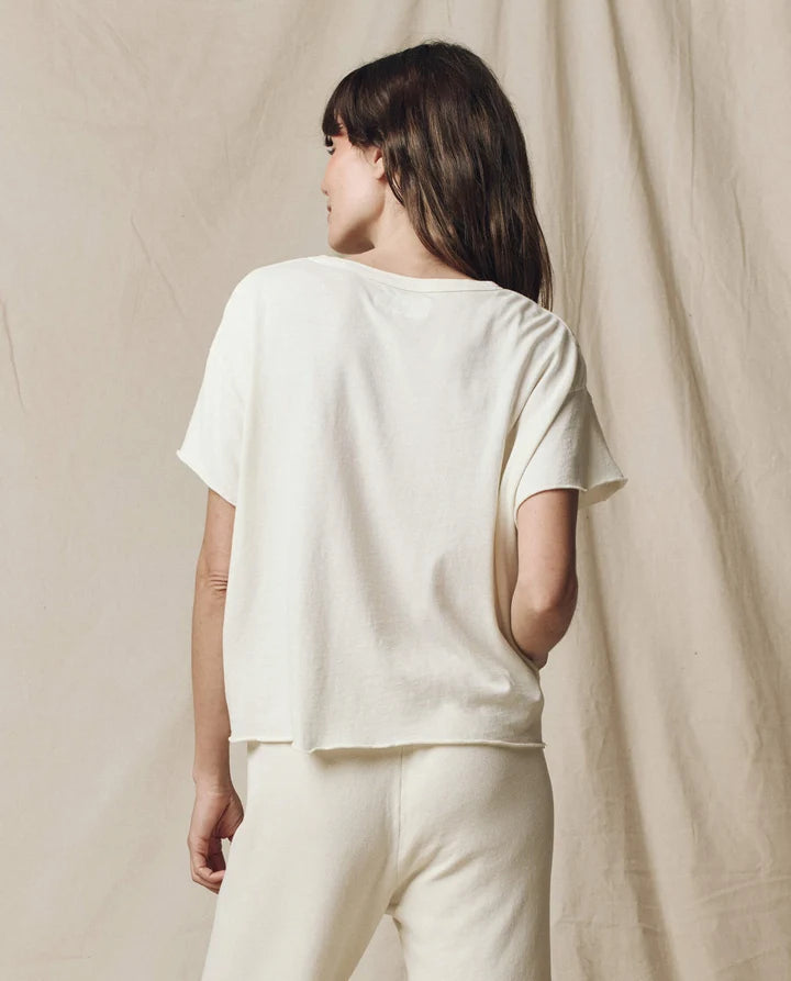 The Great - The Crop Tee - Washed White