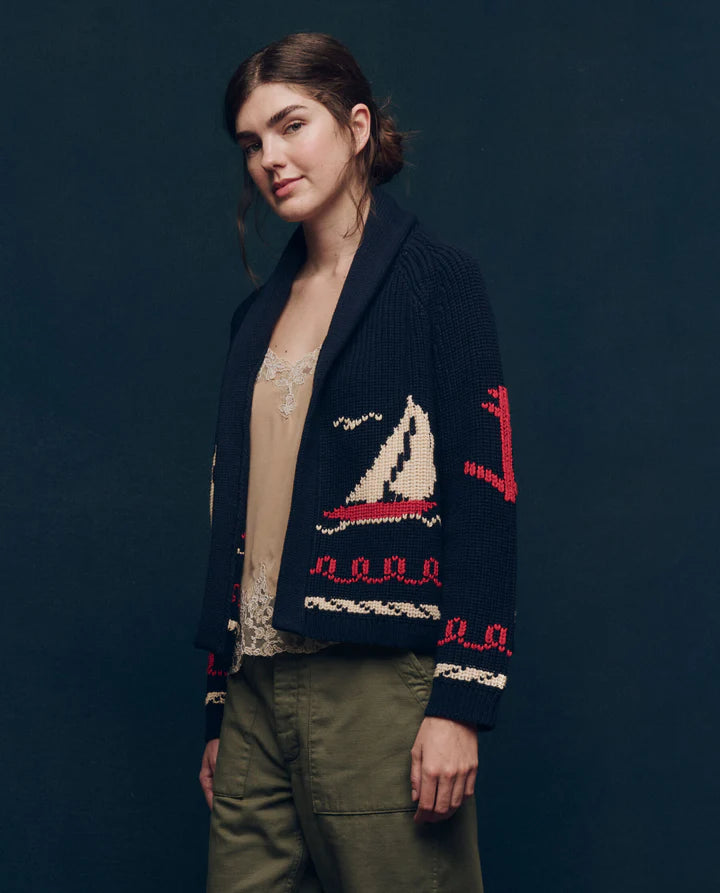 The Great - The Sailboat Lodge Cardigan - Dark Navy
