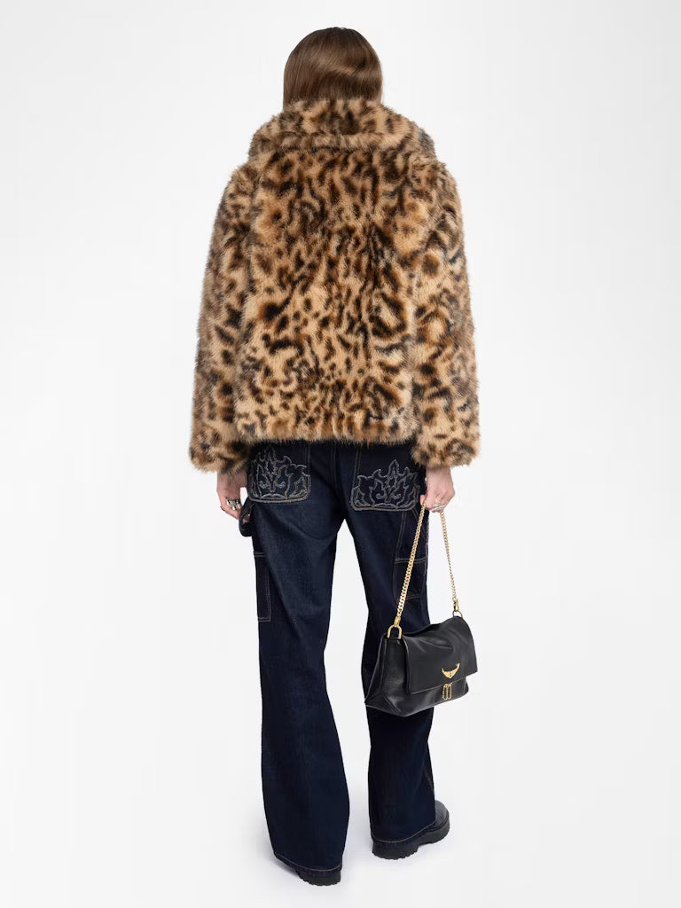 Zadig & Voltiare Finito Faux Fur Coat in Leopard