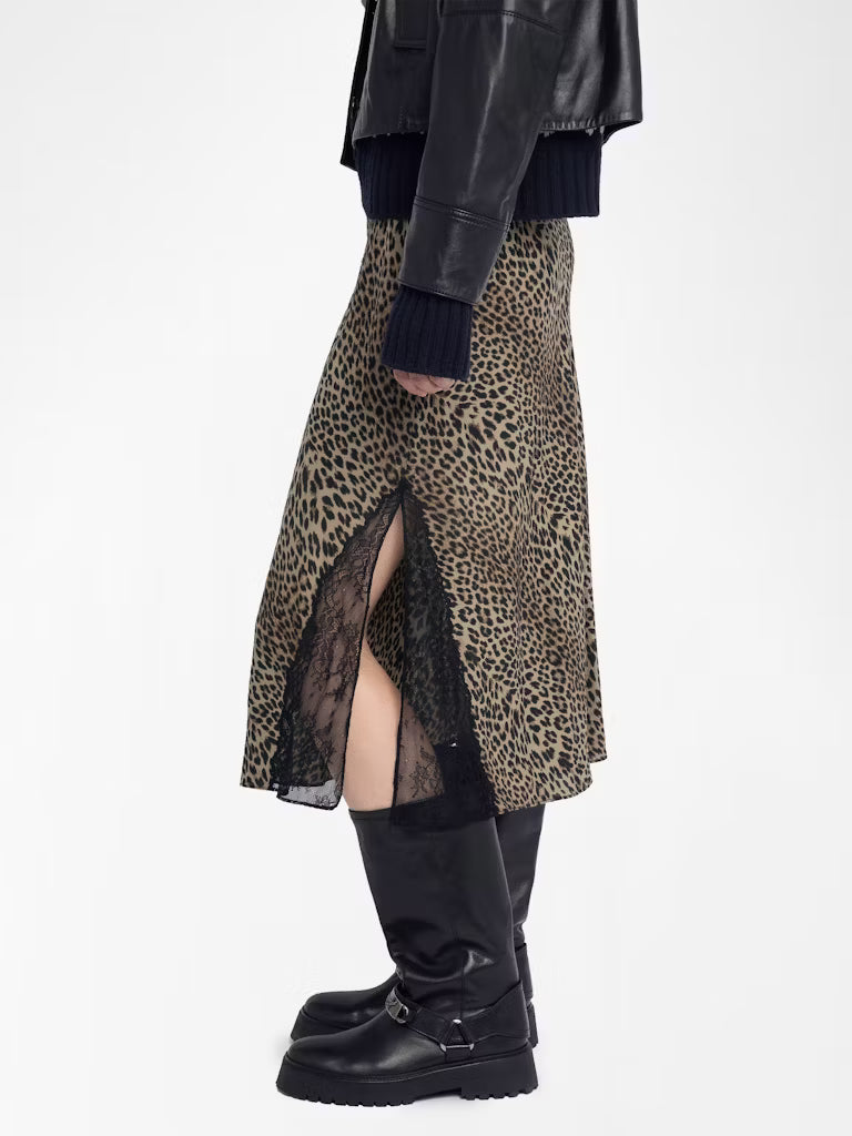 Zadig & Voltaire Jayla Skirt in Leopard Leaves