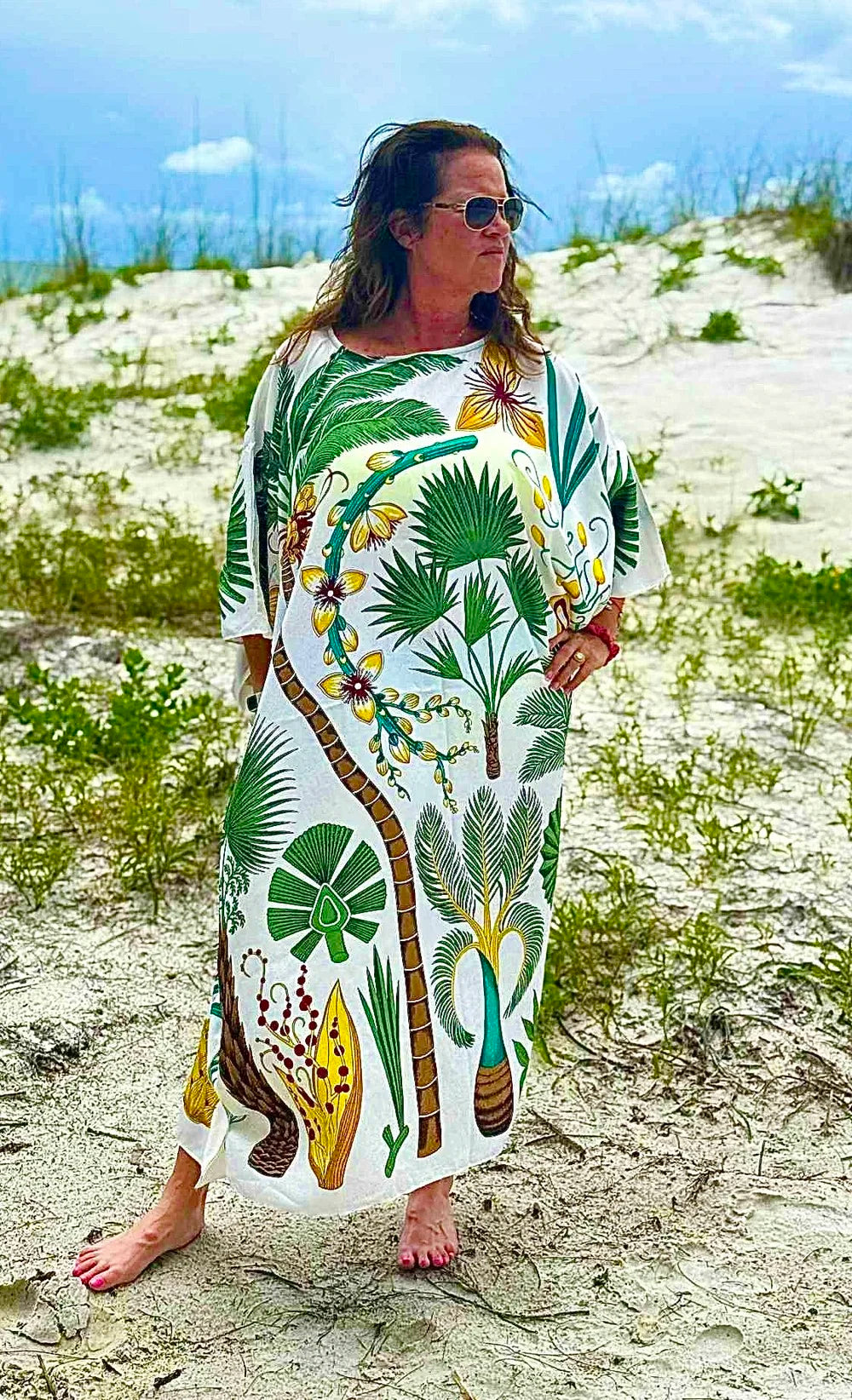 Dawn Bradbury - Kaftan Dress Long - Tropical Palm