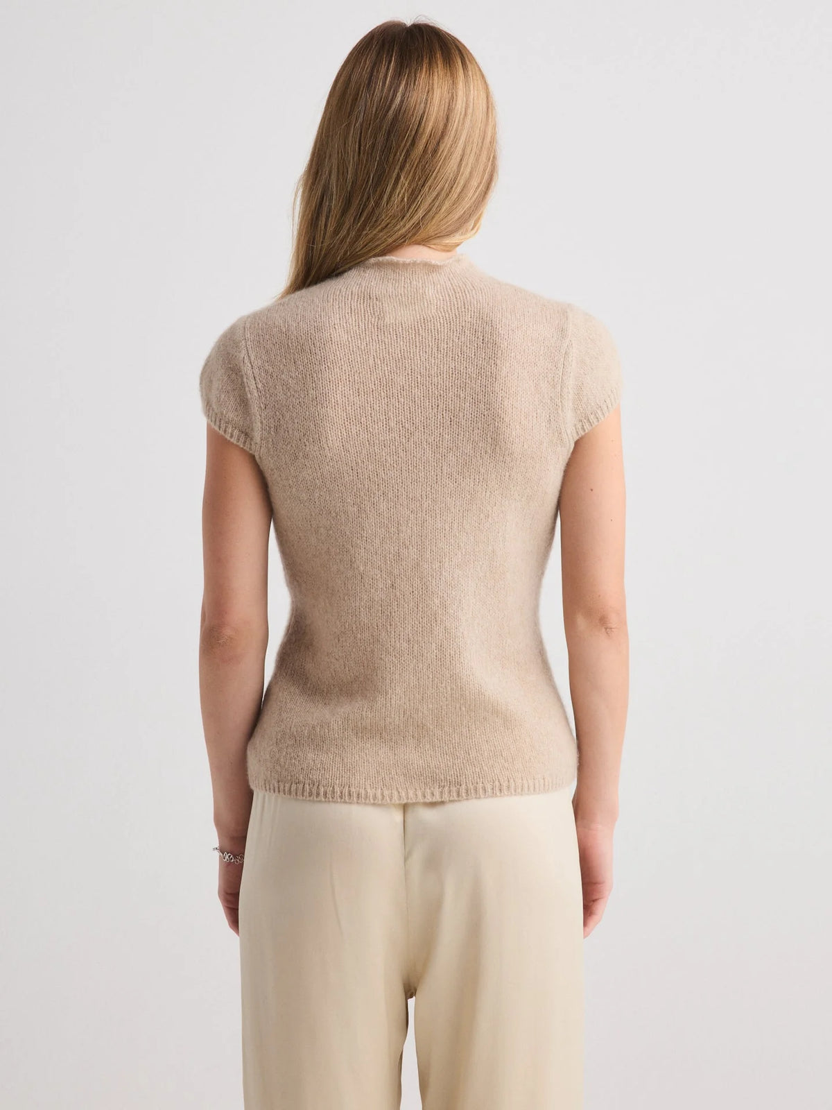 W. Cashmere - Brigitte Mock Neck Short Sleeve - Jute