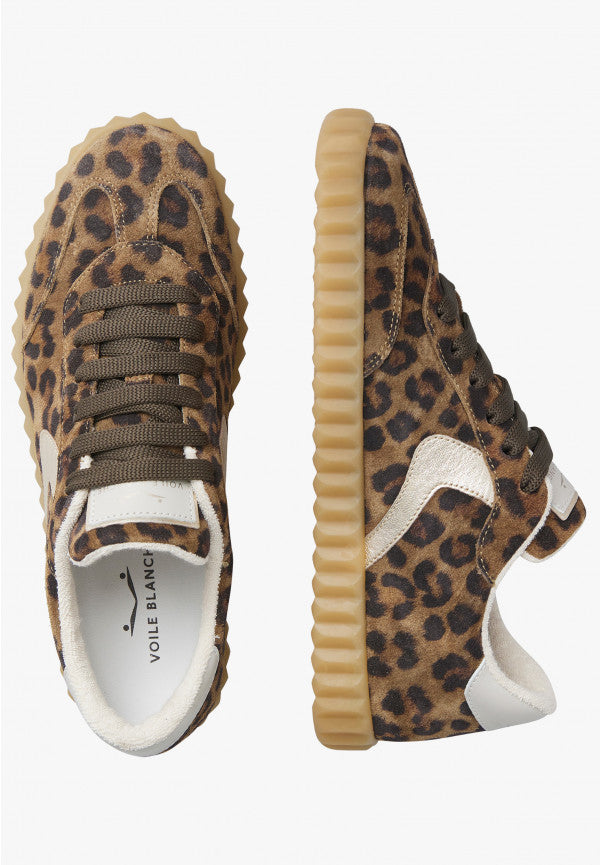 Voile Blanche Ines Leather and Suede Sneakers in Brown-Platinum