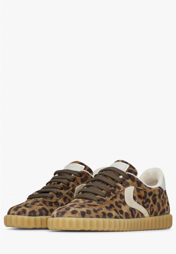 Voile Blanche Ines Leather and Suede Sneakers in Brown-Platinum