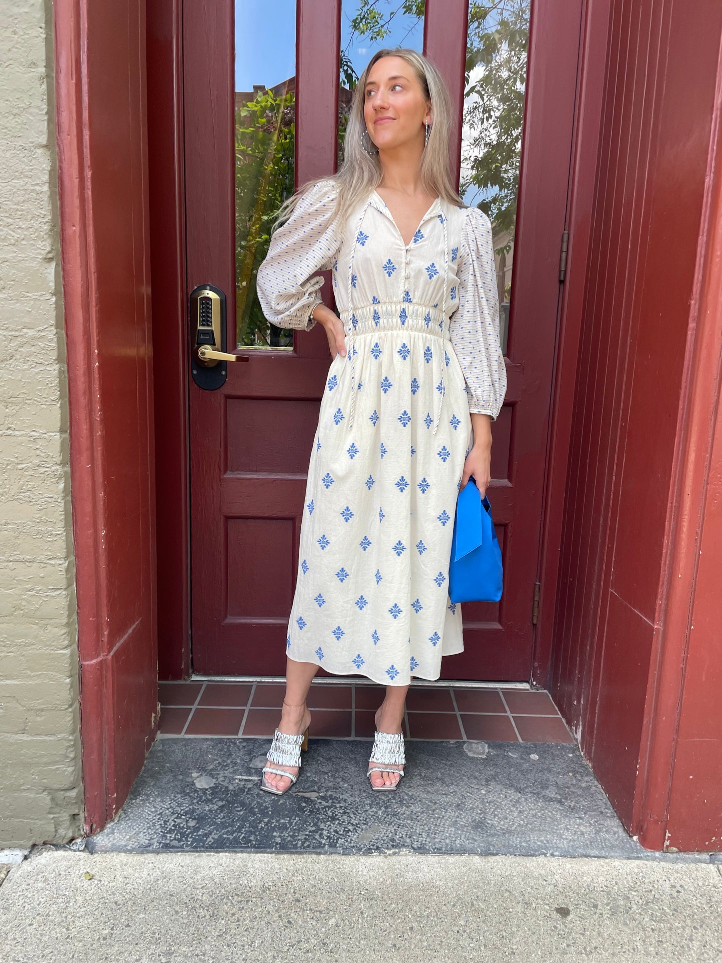 Hunter Bell- Clementine Dress- Blue Medallion