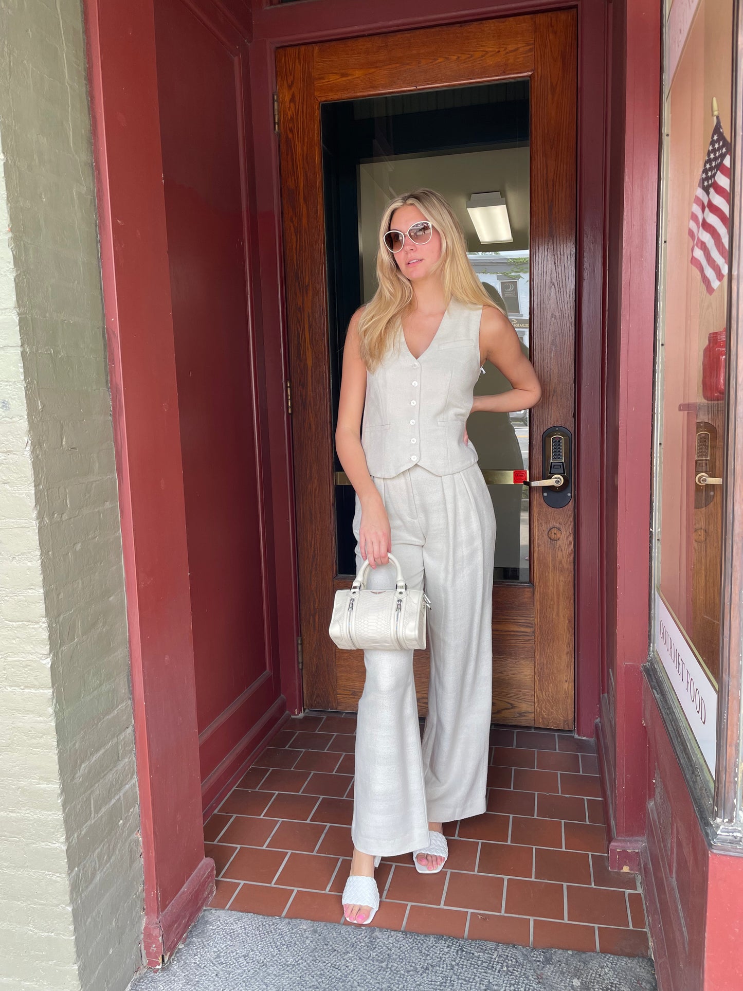Staud- Brett Vest in Oat Milk