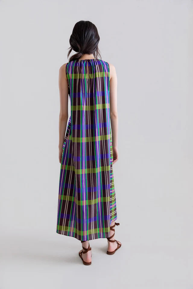 Psophia - Retro Prism Long Sleeveless Dress - Chocolat 419