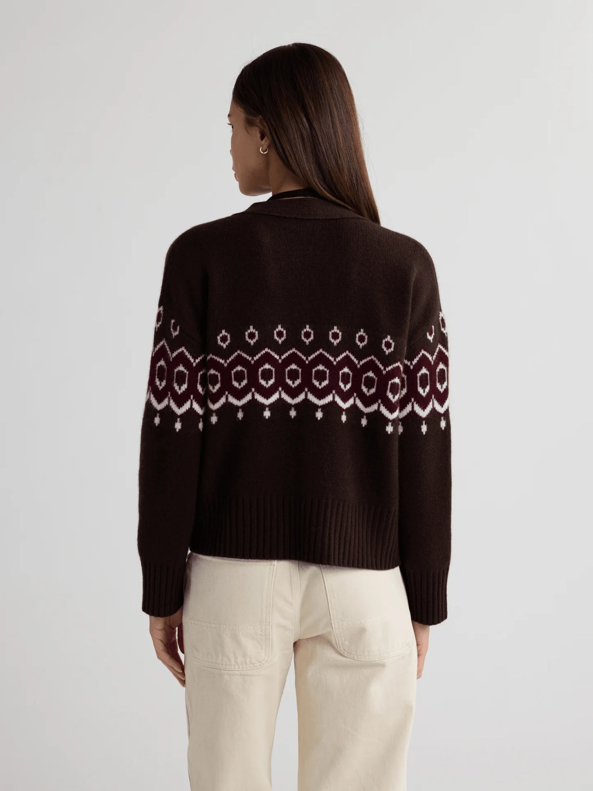 W. Cashmere - STBIL Fair Isle Cardigan - Brown