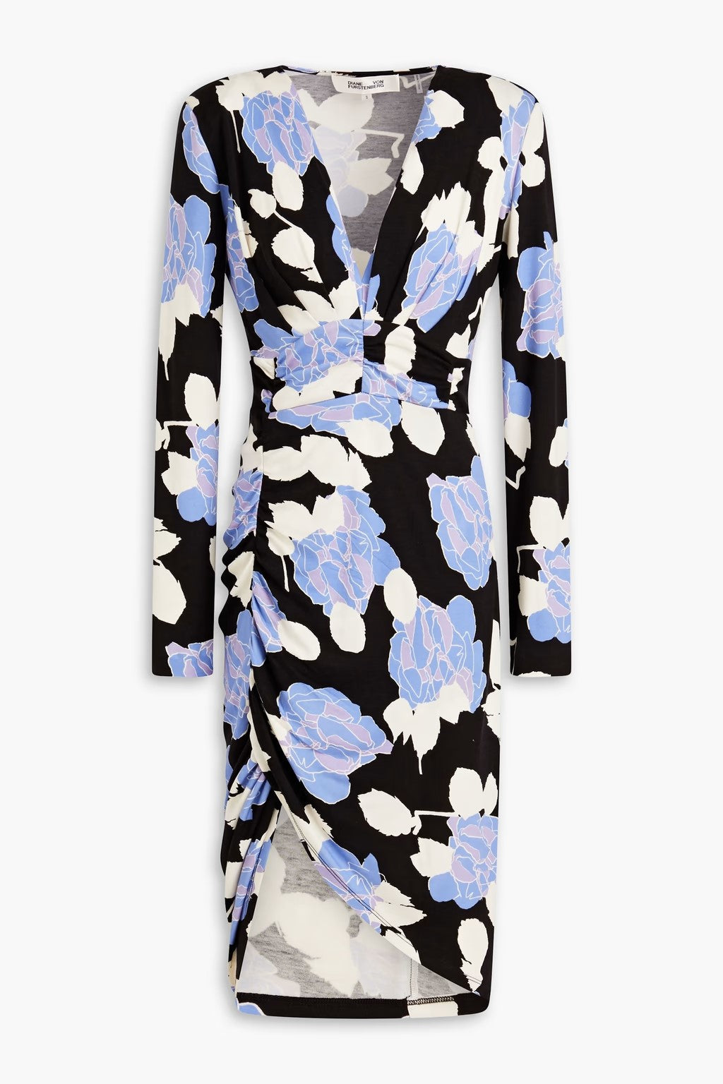 DVF - Magena Dress- Camo Floral Large Sky Blue