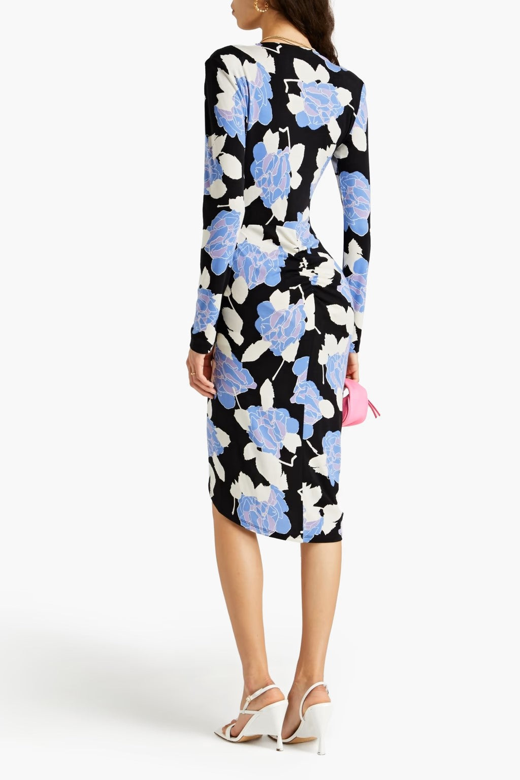 DVF - Magena Dress- Camo Floral Large Sky Blue