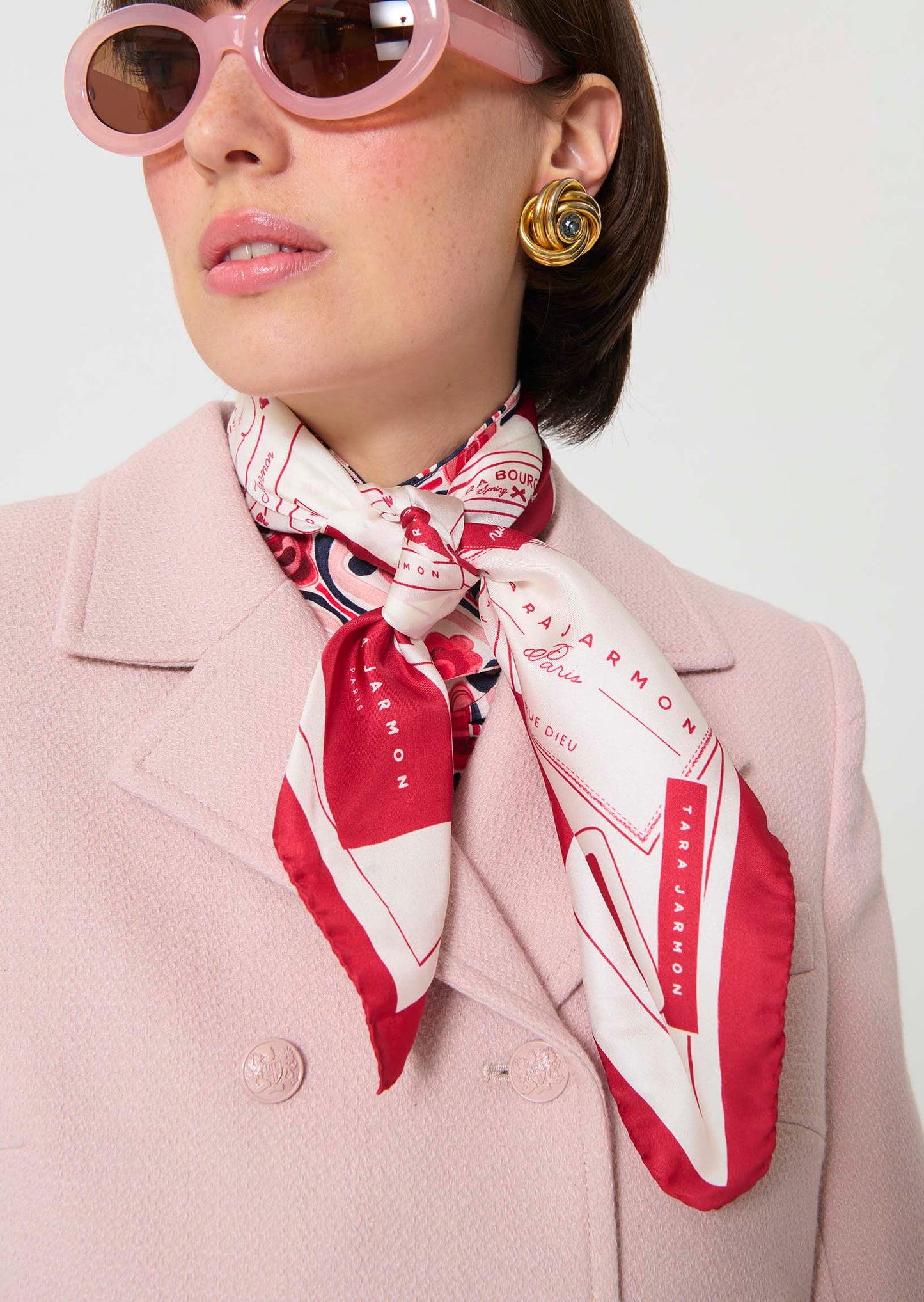 Tara Jarmon - Eline Scarf - Red Silk Print