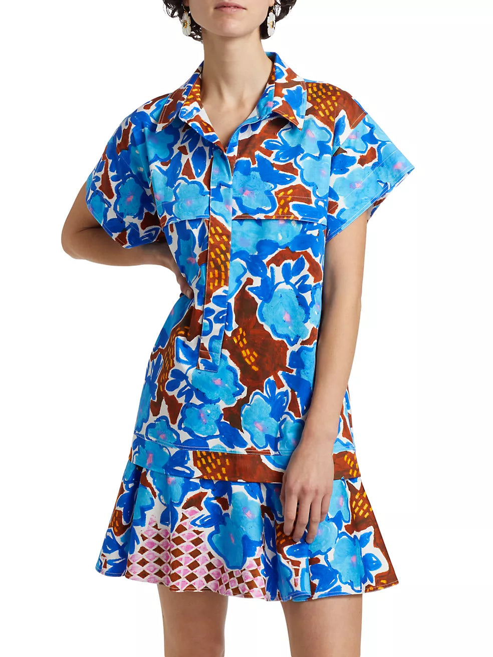 Hunter Bell - Addison Floral Cotton Mini Shirtdress