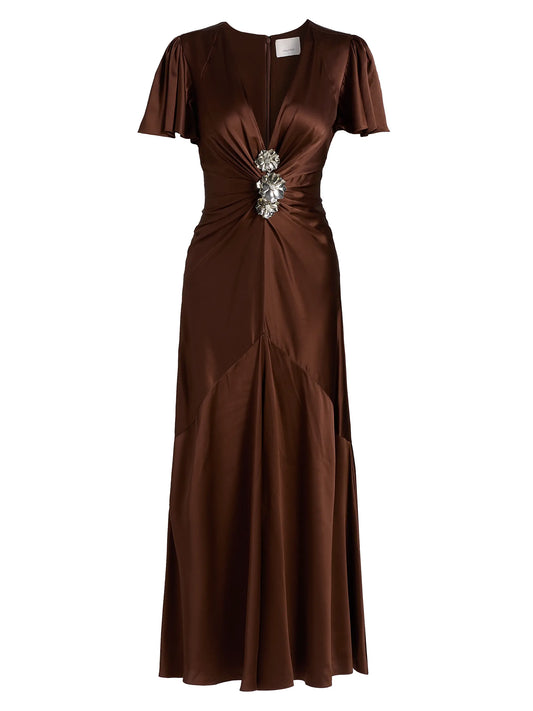 Cinq a Sept Kordyn Dress in Dark Sepiai