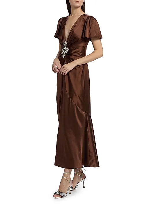 Cinq a Sept Kordyn Dress in Dark Sepiai