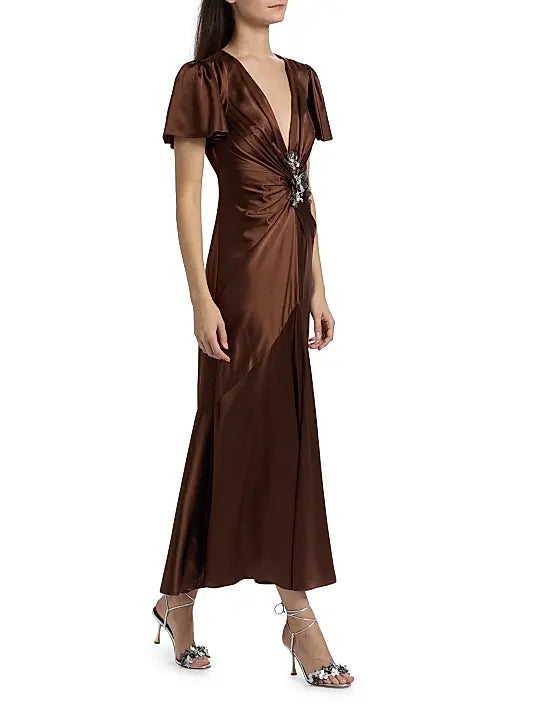 Cinq a Sept Kordyn Dress in Dark Sepiai