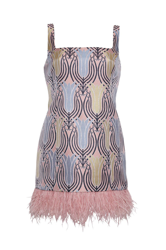 Cara Cara Carlie Mini Dress in Lana Blush
