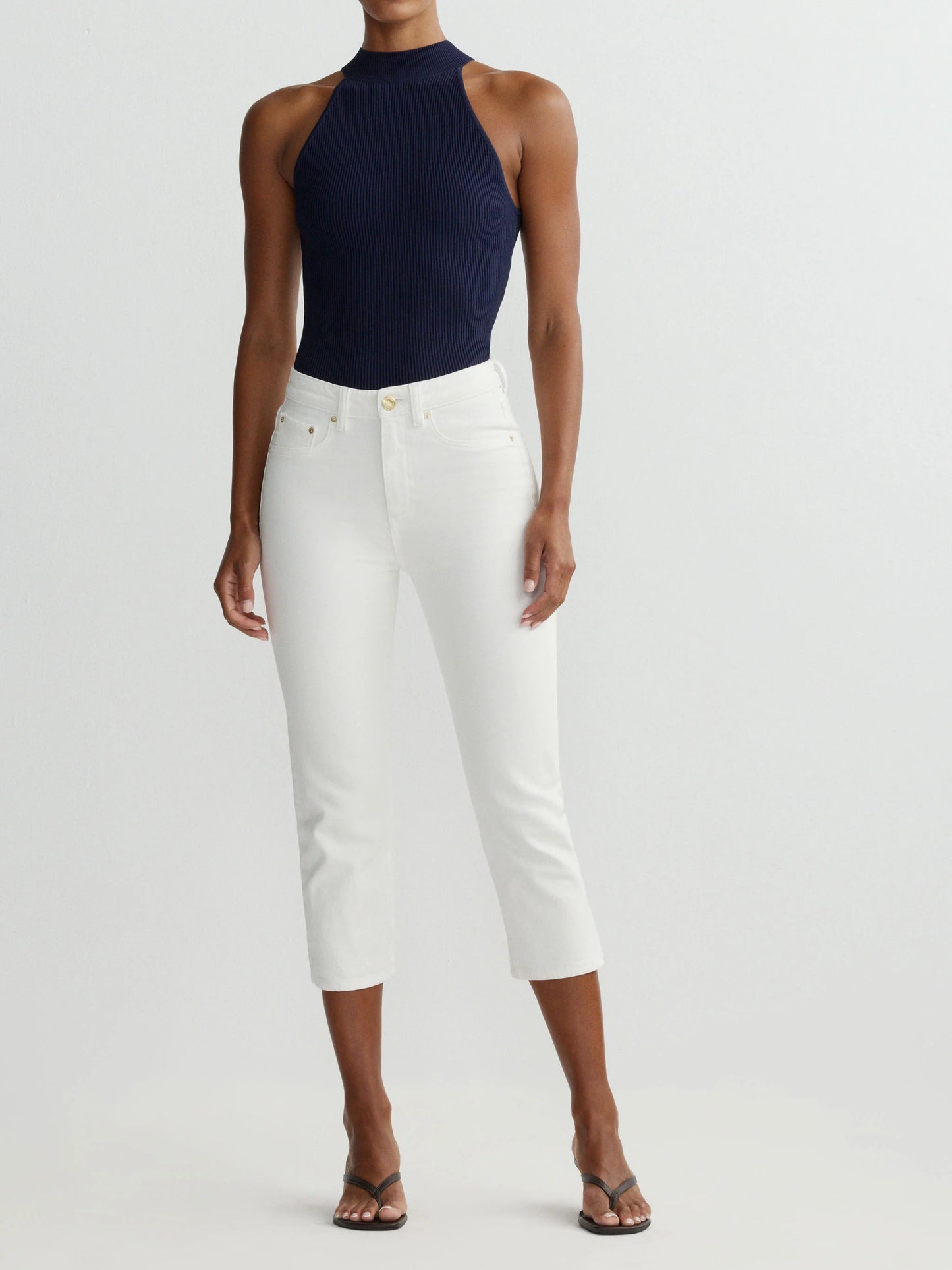 DL1961 - Mock Neck Top Instasculpt™ Rib - Bright Navy