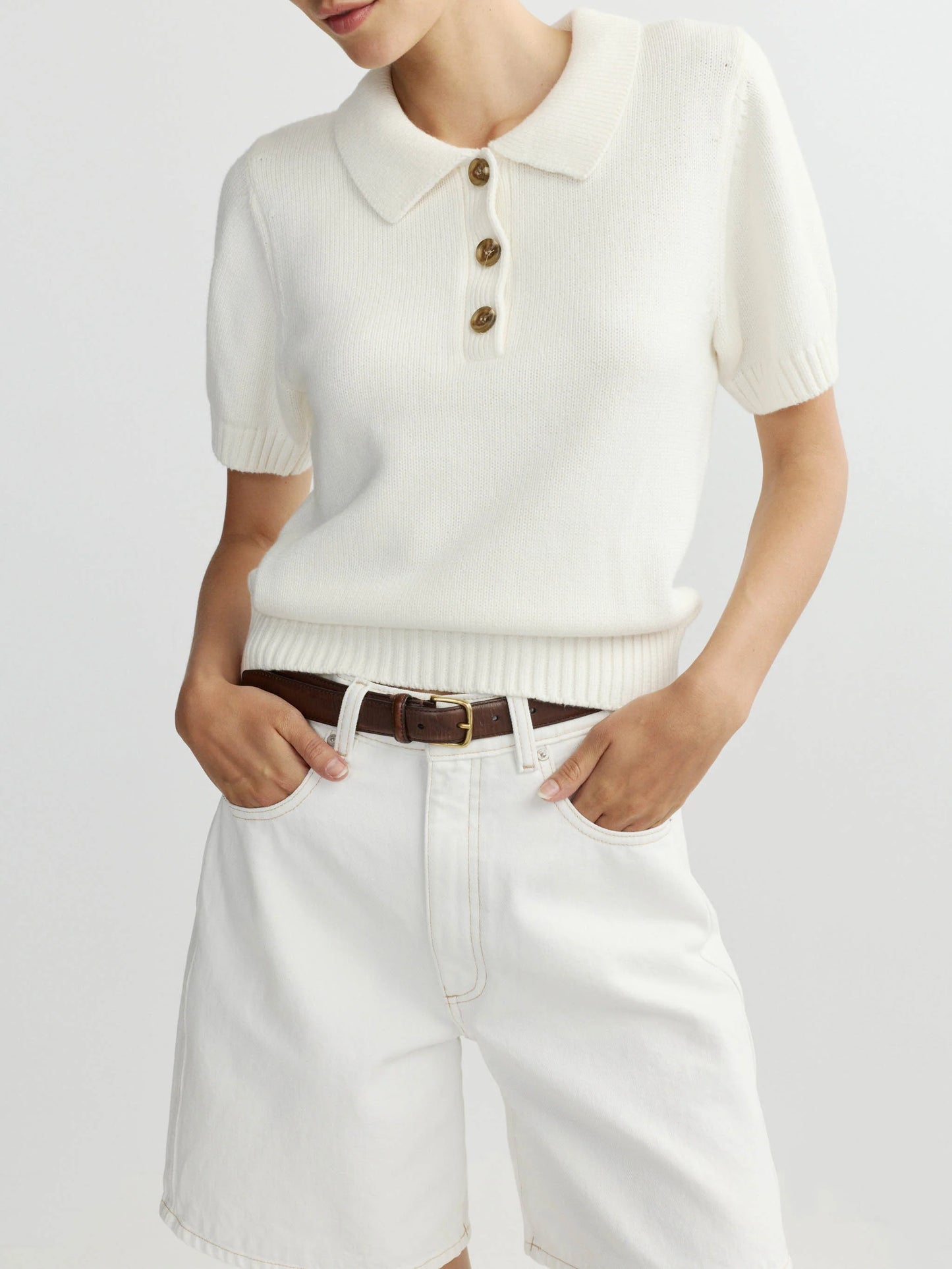 DL1961 - May Polo Short Sleeve - White