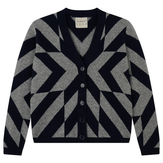Jumper1234 - Dazzle Cardigan - Navy/Grey